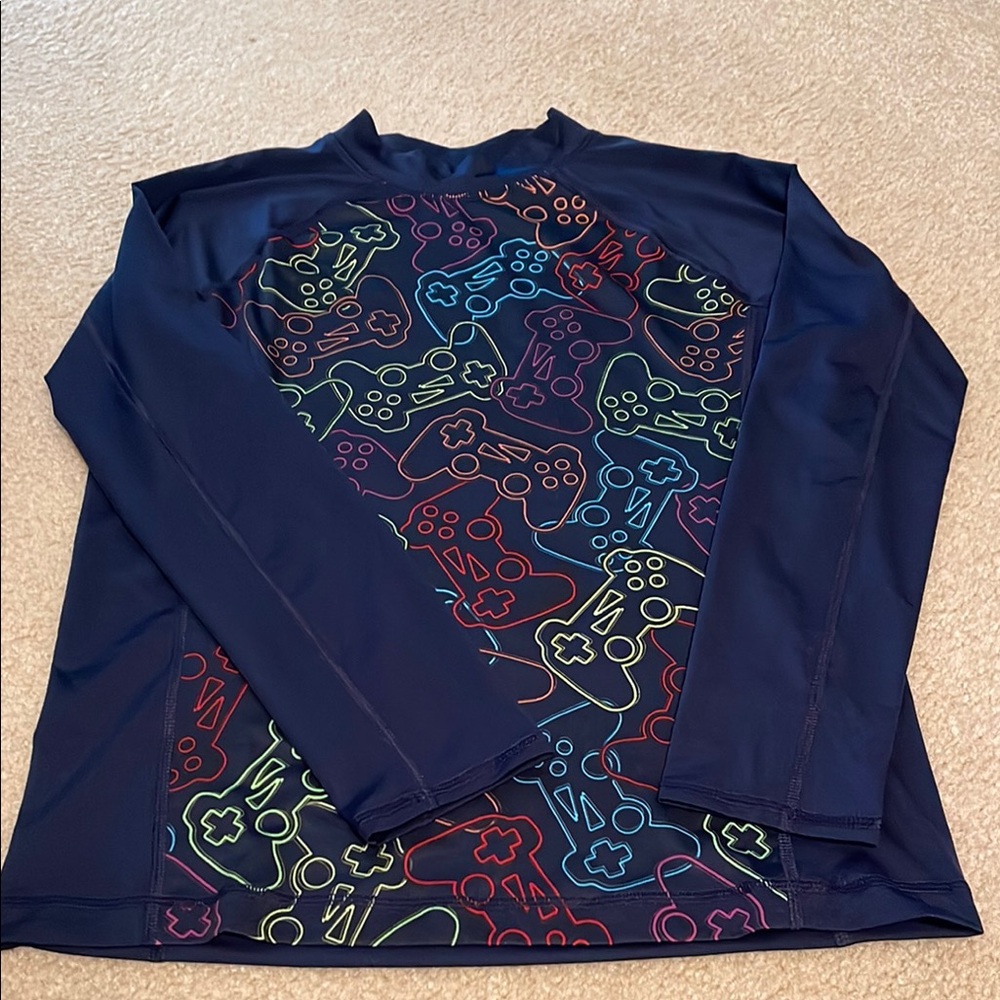 Boy’s Navy Game Controller Rashguard